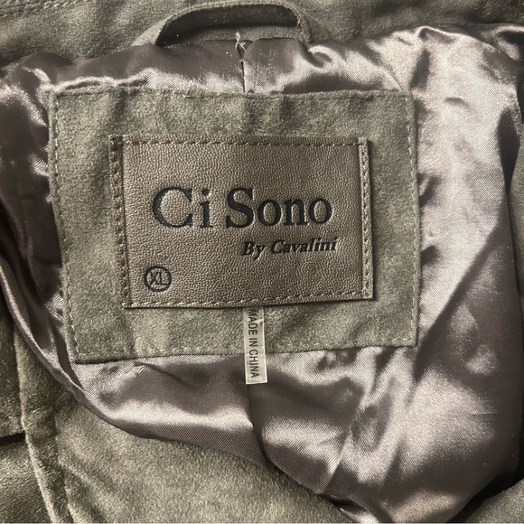 *NWT* Ci Sono by Cavalini Charcoal Gray Vegan Leather Moto Jacket, Size XL - Picture 7 of 10